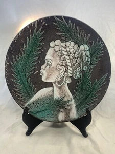 Vintage Sven Törngren Torngren Nubische Göttin großer Dekoteller 27,5cm - Bild 1 von 10