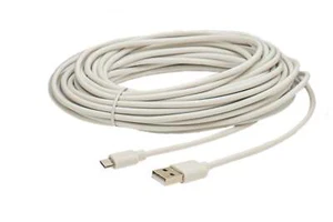 SYSTEM-S USB 2.0 Cable 10 M Micro B Plug To Type A Plug Adapter IN White - Zdjęcie 1 z 4
