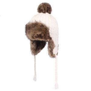 Women’s Winter Thick Warm Knitted Ski Beanie Cap Outdoor Windproof Earmuffs Hat