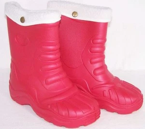 sehr leichte Winterstiefel Stiefel gefüttert Rodeln Schnee Regen Rot 34/35 Neu - Bild 1 von 1