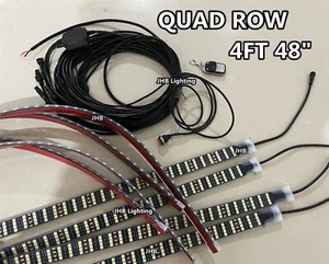 JHB 4x 4FT 48" Brightest QUAD ROW PURE WHITE Wheel Undereglow LED Strips Lights - Picture 1 of 5