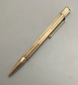 Antique 9ct Yellow Gold Propelling Pencil V&J Birmingham 1987 24.5g ABLZX - Foto 1 di 3