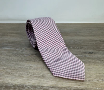 Pierre Cardin Slim Tie Checkered 58" Length, 2.75" Wide Pink, Gray, White - Image 1 of 4
