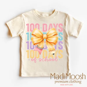 100 Days Of School Bow Shirt - School Tee - Picture 1 of 9