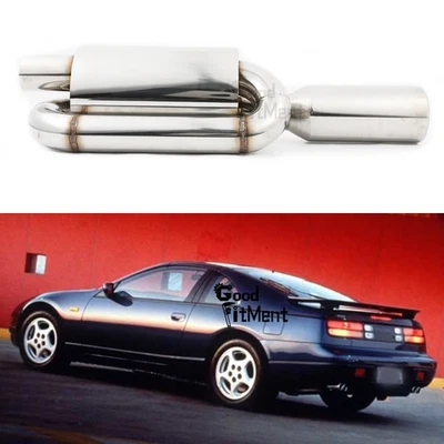 For Nissan 300ZX 89-96 Twin Exhaust Muffler 2.5" Inlet 4.0" Tip Stainless Steel Foto 1 de 4