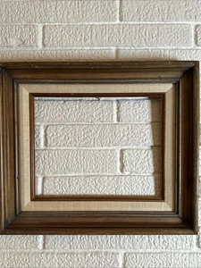 Marco de fotos 8x10 madera biselada tradicional vintage forro de lino - Imagen 1 de 7