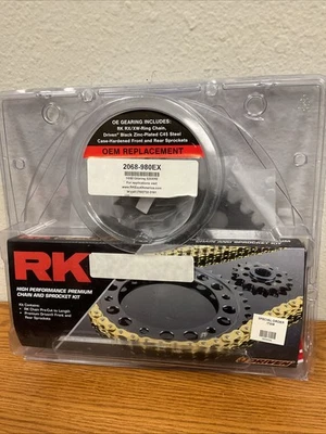 Kit de cadena y piñón de aceleración rápida RK Kawasaki ZZR600/ZX-6R/RR 2068-980EX Foto 1 de 4