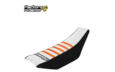 Pinza de cubierta de asiento KTM SX 50 2002-2008 LATERALES NEGROS/TEPA BLANCA/COSTILLAS NARANJAS #86 Foto 1 de 3