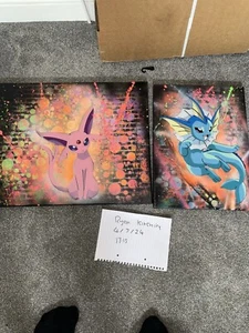 Pokémon Eeveelutions Art Spray Canvas Vaporeon Espeon Evolving Skies - Picture 1 of 1
