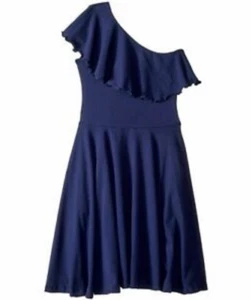Fiveloaves Twofish L83707 Girls Zoe One Shoulder Navy Dress Size 16 - Picture 1 of 3