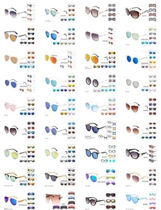 Venta al por mayor de gafas de sol a granel con marco de metal de moda 12-120 pares para mujeres, adolescentes - Imagen 1 de 24