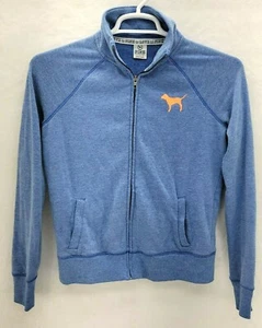 Pink by Victoria Secret XS Love Pink 1986 Full Zip light blue Jacket EUC - Picture 1 of 8