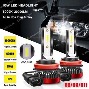 Globe 110W 20000LM H8 H9 H11 LED Ampoule Voiture Feux Lampe Kit Phare 6000K