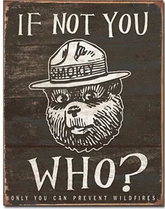 Si no eres tú quién? Letrero de hojalata de metal oso ahumado hogar pared garaje tienda bar decoración #1878 - Imagen 1 de 1