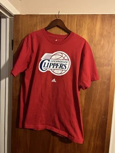 LA CLIPPERS Adidas T Shirt NBA Basketball Red XL - Picture 1 of 3