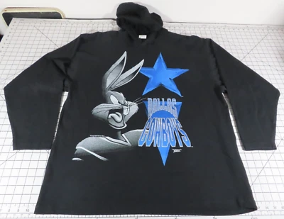 Camisa De Colección Dallas Cowboys Manga Larga Talla L Bugs Bunny 1993 Capucha Zubaz EE. UU. Negra Foto 1 de 4