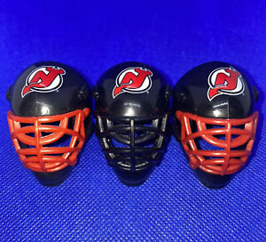 New Jersey Devils Hockey Goalie Mini Helmet Mask Franklin NHL 1.5" Lot of 3x