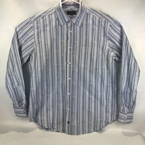 Bugatchi Uomo Herren Gestreiftes Wassertropfen Button Down Hemd Blau Größe XL  - Bild 1 von 11