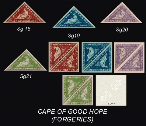 Cape of Good Hope Sg18,19,20,21 (forgeries) Cover