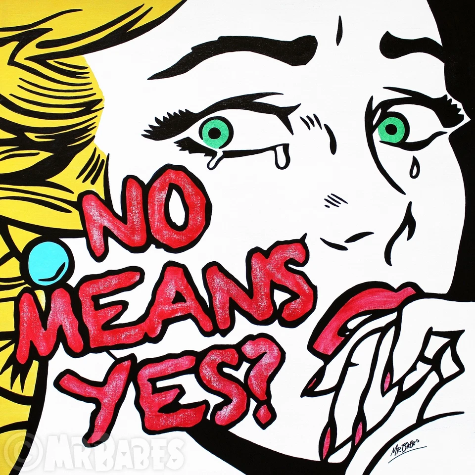 Crying Foul - Pintura original de arte pop de bebés - Sátira de niña Roy Lichtenstein Foto 1 de 4