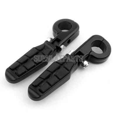 Black Highway Foot Pegs Clamps 1-1/4" for Harley-Davidson Softail Deluxe FLSTN - Image 1 of 4
