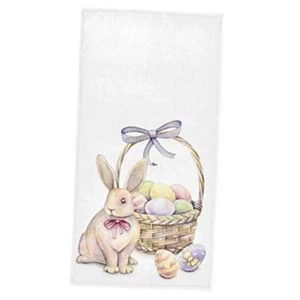 Cute Hand Towels Colorful Eggs Hunt Face Towel Spring Rabbit Soft Easter Bunny - Picture 1 of 5