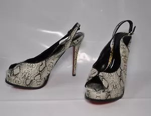 Liliana black/white snakeskin look hi-heel slingback - Size 11, 5.5" heel - Picture 1 of 8