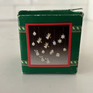 Christmas Mini Sparkle Glitter Tree Ornaments Snowflakes Train Snowman Angel NEW - Picture 1 of 10