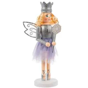 CHRISTMAS WOODEN NUTCRACKER -SUGAR PLUM FAIRY W/ STAFF AND JEWEL CROWN - Picture 1 of 1
