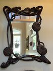 Fine Art Nouveau Carved Wood and Gilded Wall Mirror with Puffballs
