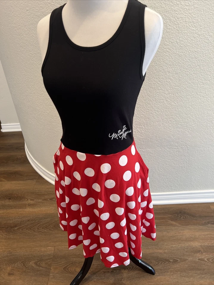 Disney Minnie Mouse Dress Girls Small (3/5) Black/White/Red with Polka Dots CUTE - Image 1 of 4