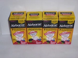 (4) Airborne Vitamin C 1000mg  Very Berry Chewable Tablets 32ct Each - BB 2/26+ - Picture 1 of 1