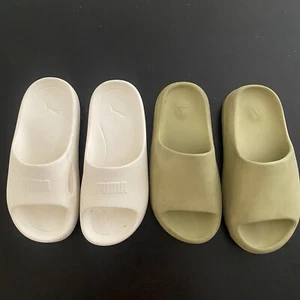 BUNDLE 2 Puma Slides And Adidas Yeezy Slide Ochre SIZE US7 men’s / 8 Womens - Picture 1 of 6
