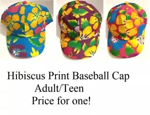Hibiscus Baseball Cap women girl hat summer flowers price for one you select - Picture 1 of 7