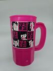 Vintage 1989-New Kids On The Block Neon Pink Plastic Mug Cup Big Step