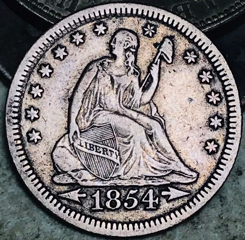 1854 Seated Liberty Quarter 25C ARROWS High Grade Choice Silver US Coin CC18796 Cover