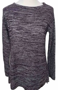 Ellen Tracy Womens Sweater Top Extra Large Long Sleeve Marble Bordeau Purple - Picture 1 of 8