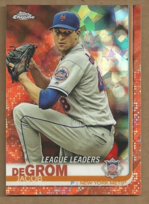 12/25 Jacob deGrom 2019 Topps Chrome Sapphire Edition Orange New York Mets - Image 1 of 2