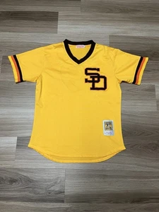 Vintage Mitchell & Ness 1982 San Diego Padres Tony Gwynn #19 Yellow Jersey Large - Bild 1 von 10