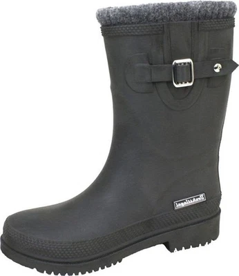 SCHUH-DEOPT BOCKSTIEGEL Bockstiegel Damen Gummistiefel Warmfutter Helena – Lederoptik schwarz Gr. 37-43