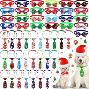 50 Stück Weihnachtsfliegen für Hunde Weihnachten Hunde Halsband Verstellbar Katze Bowti... - Bild 1 von 7