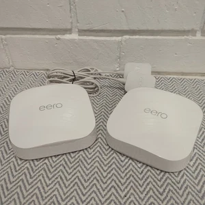 EERO Pro 6E Wireless Tri-Band Gigabit WiFi Mesh Router - S010001 - 2 Pack Lot - Afbeelding 1 van 6