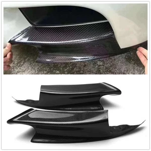 CARBON FIBER STYLE FRONT BUMPER LIP SPLITTERS SPOILER FOR BMW E90 E92 M3 08-2013 - Picture 1 of 9