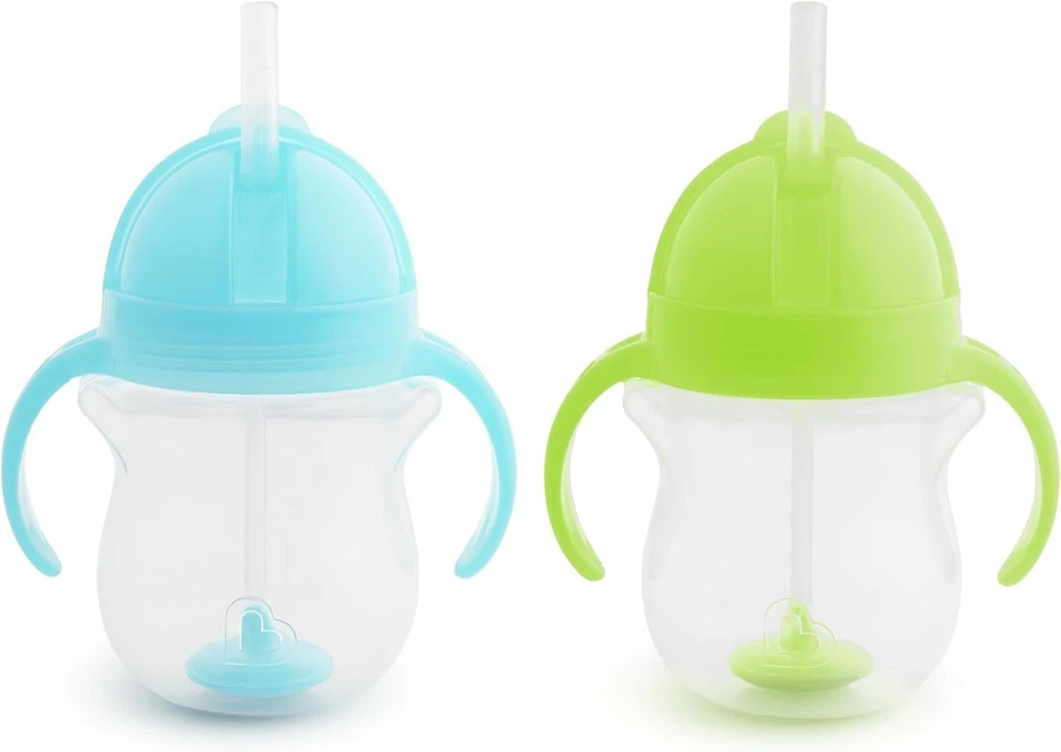 Munchkin Any Angle Sippy Cups for Toddlers Spill Proof Weighted Straw Cup with