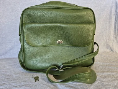 Bolsa de viaje Sears vintage años 60/70 verde vinilo Avacodo ¡con llaves! EXC Foto 1 de 4