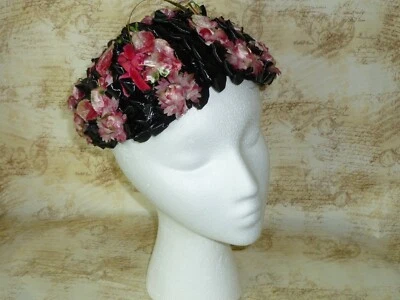 Antiguo sombrero de paja con flores de colección EVELYN VARON Chapeaux sombrero flor de paja Foto 1 de 4