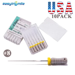 10packs Dental K files endo root canal hand use files Stainless Steel files 25MM - Picture 1 of 8
