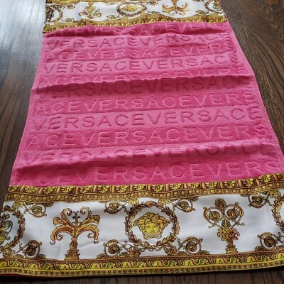 Versace barroco rosa diseñador cuerpo toalla paño de lavado Foto 1 de 3