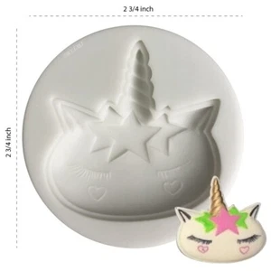Einhorn Silikon Form Fantasy Magie Schokolade Glasur Cupcake Topper Dekorieren #6 - Bild 1 von 8