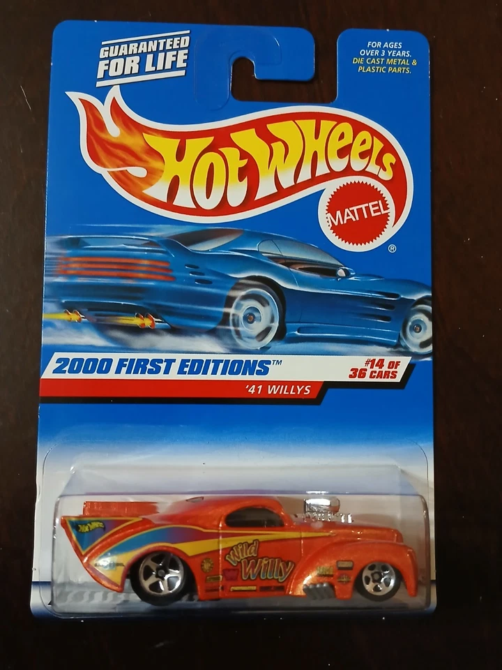 Hot Wheels 2000 First Editions  41 Willys  Wild Willy Drag Car 1/64 New 14/38 - Image 1 of 4